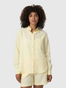 Les Lunes Koszula "Hattie" w kolorze żółtym rozmiar: XS. Żółte koszule Les Lunes, xs, bez wzorów, bez kołnierzyka, bez ramiączek. Za 217,99 zł.