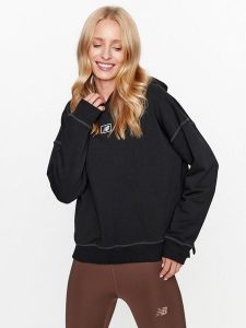 New Balance Bluza Essentials French Terry Hoodie WT33512 Czarny Regular Fit. Czarne bluzy New Balance, m, bez wzorów, z bawełny, bez kaptura. Za 279,99 zł.