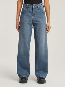 G-Star Dżinsy - Loose fit - w kolorze niebieskim rozmiar: W29/L34. Niebieskie jeansy G-Star, z aplikacjami, ze skóry, z podwyższonym stanem. Za 226,77 zł.