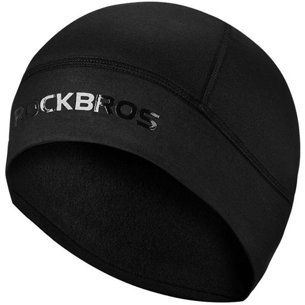 Czapka rowerowa zimowa dla dorosłych Rockbros YPP016BK. Czarne czapki ROCKBROS, bez wzorów, sportowe. Za 49,90 zł.