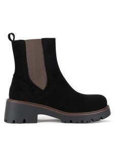 Clara Barson Botki WS6381-01 Czarny. Czarne botki Clara Barson, bez wzorów, z materiału, bez obcasa, na płaskiej podeszwie, bez zapięcia. Za 149,99 zł.