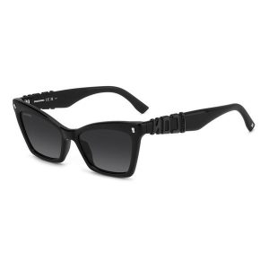 Okulary przeciwsłoneczne DSQUARED2 ICON 0026/S 807 dla kobiet, rozmiar 55 mm. Czarne okulary przeciwsłoneczne DSQUARED, motyl. Za 777,70 zł.