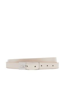 Calvin Klein Pasek Damski Ck Cut Square Buckle 2.0 K60K613155 Biały. Białe paski Calvin Klein, bez wzorów, ze skóry. Za 129,99 zł.