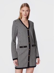 TWINSET Sukienka dzianinowa 222TT3303 Czarny Regular Fit. Czarne sukienki Twinset, xs, bez wzorów, z dzianiny, bez kołnierzyka, bez ramiączek. Za 682,99 zł.