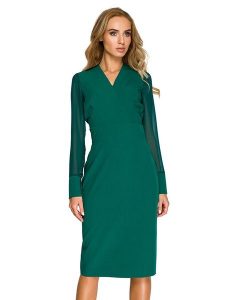 Stylove Sukienka w kolorze zielonym rozmiar: XL. Zielone sukienki Stylove, xl, bez wzorów, bez kołnierzyka, bez ramiączek, midi. Za 193,24 zł.