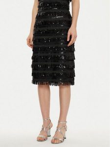 JOOP! Spódnica midi 30044815 Czarny Regular Fit. Czarne spódnice JOOP!, bez wzorów, z syntetyku, midi. Za 399,99 zł.