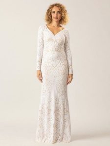 APART Sukienka w kolorze biało-beżowym rozmiar: 36. Białe sukienki Apart, bez wzorów, bez kołnierzyka, bez ramiączek, maxi. Za 304,99 zł.