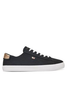 Tommy Hilfiger Tenisówki Vulc Canvas Lace Up Sneaker FW0FW08647 Czarny. Czarne trampki TOMMY HILFIGER, bez wzorów, z materiału, bez zapięcia. Za 189,99 zł.