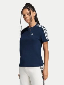 Adidas T-Shirt Lace 3 Stripes LG4264 Granatowy Regular Fit. Niebieskie t-shirty ADIDAS, xs, bez wzorów, z bawełny, bez kołnierzyka, bez ramiączek. Za 179,99 zł.