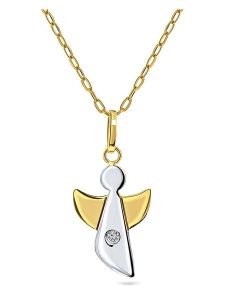 Revoni Złoty naszyjnik z diamentową zawieszką - dł. 45 cm rozmiar: onesize. Żółte naszyjniki Revoni, z diamentem, złote. Za 1 087,99 zł.