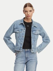 Calvin Klein Jeans Kurtka jeansowa LV047F672G Niebieski jasny Regular Fit. Niebieskie kurtki Calvin Klein Jeans, xs, bez wzorów, z jeansu, bez kaptura. Za 409,99 zł.