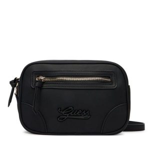 Torebka Guess. Czarne listonoszki Guess, z aplikacjami, bez dodatków. Za 249,99 zł.