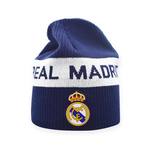 Czapka Real Madryt. Niebieskie czapki REAL MADRID, bez wzorów, sportowe. Za 99,00 zł.