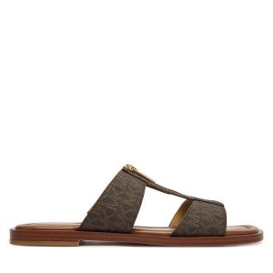 Klapki MICHAEL Michael Kors. Brązowe klapki MICHAEL Michael Kors, bez wzorów, bez obcasa. Za 455,99 zł.