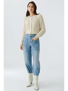 Oui Kardigan w kolorze kremowym rozmiar: 36. Brązowe kardigany Oui, ze splotem. Za 295,99 zł.