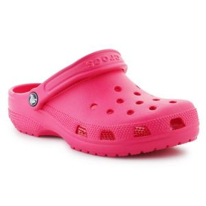 Klapki Crocs Classic 10001-6ZQ różowe. Czerwone klapki bez wzorów, bez obcasa. Za 345,55 zł.