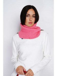 ASSUILI Szal-koło w kolorze różowym - 40 cm rozmiar: onesize. Różowe szaliki Assuili, bez wzorów, z materiału. Za 43,99 zł.