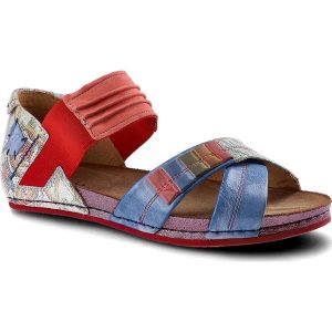 Kolorowe Sandały Maciejka Modne Skórzane Buty. Czerwone sandały Maciejka, bez wzorów, ze skóry, bez obcasa, na płaskiej podeszwie, bez zapięcia. Za 329,00 zł.