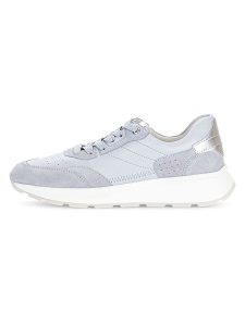 Gabor Skórzane sneakersy w kolorze srebrno-błękitnym rozmiar: 37. Niebieskie trampki Gabor, bez wzorów, bez zapięcia. Za 205,93 zł.