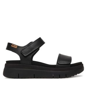 Sandały Pikolinos. Czarne sandały Pikolinos, bez wzorów, bez obcasa, na płaskiej podeszwie, bez zapięcia. Za 559,99 zł.