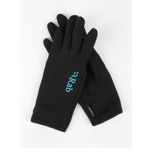 Rękawiczki damskie Rab Power Stretch Pro Glove. Czarne rękawiczki RAB, bez wzorów. Za 109,99 zł.