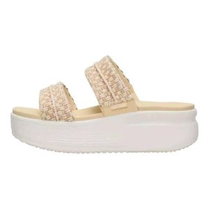 HeyDude Damskie Klapki Austin Slide Woven. Białe klapki Hey Dude, bez wzorów, z materiału, bez obcasa. Za 199,00 zł.
