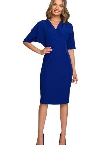 Stylove Sukienka w kolorze niebieskim rozmiar: XL. Niebieskie sukienki Stylove, xl, bez wzorów, bez kołnierzyka, bez ramiączek, midi. Za 188,85 zł.