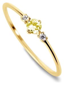 OR Carats Złoty pierścionek z diamentem i cytrynem rozmiar: 50. Żółte pierścionki OR Carats, z cytrynem, złote. Za 565,99 zł.