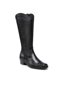 Lasocki Kozaki EVITA-02 Czarny. Czarne kozaki Lasocki, bez wzorów, ze skóry, bez obcasa, na słupku, bez zapięcia. Za 343,99 zł.