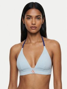 Calvin Klein Swimwear Góra od bikini LV00Q61225 Niebieski. Niebieskie bikini Calvin Klein Swimwear, bez wzorów, z syntetyku. Za 229,99 zł.