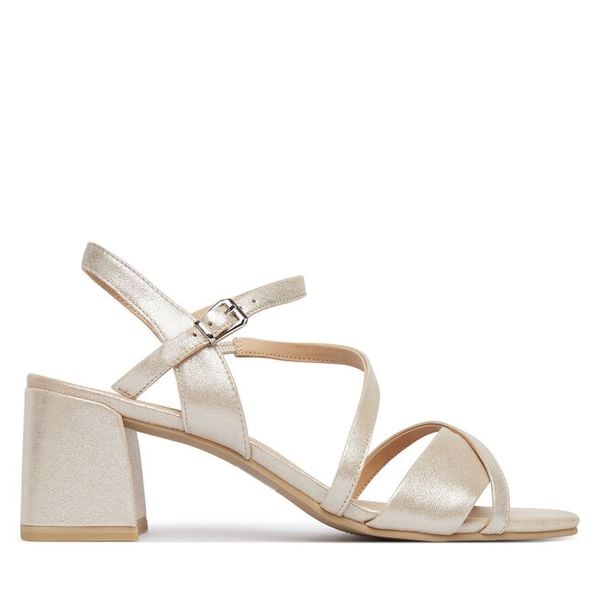 Sandały Caprice. Brązowe sandały Caprice, bez wzorów, bez obcasa, na słupku, bez zapięcia. Za 339,99 zł.