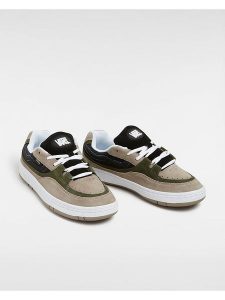Vans Skórzane sneakersy w kolorze beżowo-oliwkowym rozmiar: 38. Brązowe trampki Vans, bez wzorów, bez zapięcia. Za 193,45 zł.