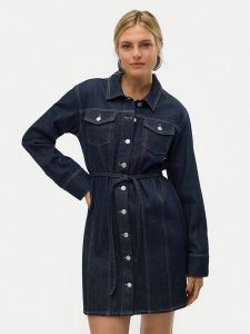 Vero Moda Sukienka jeansowa Oda 10321127 Granatowy Regular Fit. Niebieskie kombinezony Vero Moda, s, bez wzorów, z bawełny, bez kołnierzyka, bez ramiączek. Za 269,99 zł.