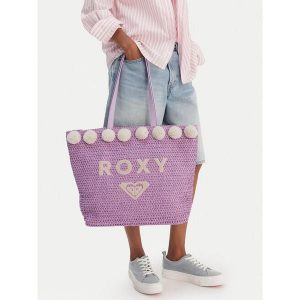 Torebka Roxy. Fioletowe shopper bag Roxy, bez wzorów, bez dodatków. Za 119,99 zł.