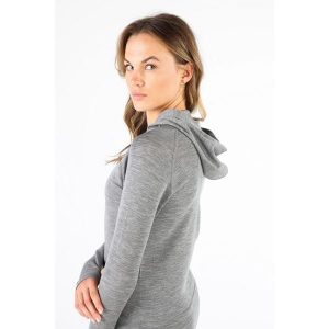 Sonatra - Koszulka z kapturem 100% wełna merino (195 g/m²). Szare koszule nocne WOOLONA, bez wzorów, z wełny, bez ramiączek. W wyprzedaży za 324,00 zł.