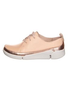 Clarks Skórzane sneakersy "2 Tri Clara" w kolorze beżowym rozmiar: 41. Brązowe trampki Clarks, bez wzorów, bez zapięcia. Za 267,92 zł.