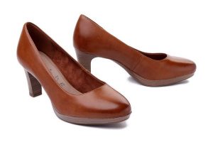 TAMARIS 1-22410-41 muscat, czółenka damskie. Brązowe czółenka Tamaris, bez wzorów, bez obcasa, bez zapięcia. Za 181,93 zł.