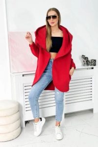 Bluza z krótkim suwakiem czerwona. Czerwone bluzy KESI, l, bez wzorów, z bawełny, bez kaptura. Za 355,46 zł.