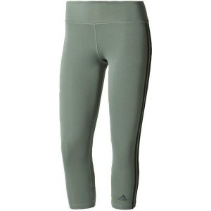 Adidas Legginsy d2m 3S3/4tigh Trace Green /Black M. Czarne legginsy marki ADIDAS, w paski, z dzianiny. W wyprzedaży za 109,00 zł.