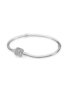 Pandora Srebrna bransoletka z cyrkoniami rozmiar: 17. Szare bransoletki Pandora, z cyrkonią, srebrne. Za 234,95 zł.