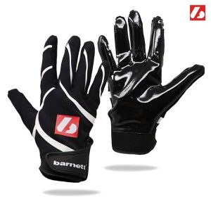 Rękawice do futbolu amerykańskiego Pro Receiver, RE, DB, RB, FRG-03. Czarne rękawiczki BARNETT, bez wzorów. Za 139,00 zł.