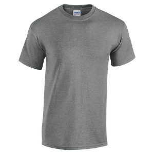 Ciężka Bawełniana Koszulka Z Krótkim Rękawem Dla Dorosłych Unisex. Brązowe bluzki GILDAN, xl, bez wzorów, z bawełny, sportowe, bez kołnierzyka, bez ramiączek. Za 46,99 zł.