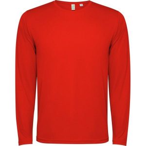 Koszulka Z Długim Rękawem Unisex Dla Dorosłych Estoril. Czerwone bluzki ROLY, bez wzorów, sportowe, bez kołnierzyka, bez ramiączek. Za 35,99 zł.