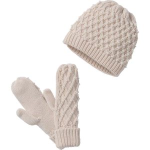 Czapka beanie + rękawiczki bonprix cielisty. Czapki marki bonprix. Za 59,99 zł.