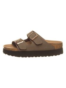 Papillio Klapki "Arizona Grooved" w kolorze jasnobrązowym rozmiar: 41. Brązowe klapki Papillio, bez wzorów, z otwartym noskiem, bez obcasa. Za 161,34 zł.