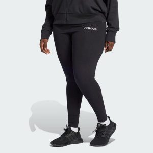 Legginsy Essentials Linear Cotton (Plus Size). Białe legginsy ADIDAS, bez wzorów, z bawełny. W wyprzedaży za 69,50 zł.