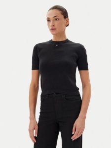 Tommy Jeans T-Shirt Essential DW0DW19336 Czarny Regular Fit. Czarne t-shirty Tommy Jeans, l, bez wzorów, z bawełny, bez kołnierzyka, bez ramiączek. Za 219,99 zł.