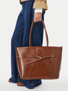 Jenny Fairy Torebka CEO-JNY-M-017-10 Brązowy. Brązowe shopper bag Jenny Fairy, bez wzorów, ze skóry, bez dodatków. Za 159,99 zł.