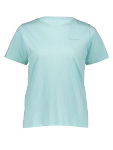Pepe Jeans Koszulka w kolorze turkusowym rozmiar: XS. Niebieskie bluzki Pepe Jeans, xs, bez wzorów, z bawełny, bez kołnierzyka, bez ramiączek. Za 70,24 zł.
