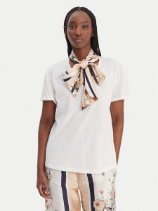 Liu Jo T-Shirt WA6189 J6308 Biały Regular Fit. Białe t-shirty Liu Jo, xs, bez wzorów, z bawełny, bez kołnierzyka, bez ramiączek. Za 269,99 zł.
